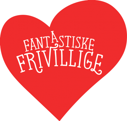 Hjerte med logo: Fantastiske Frivillige